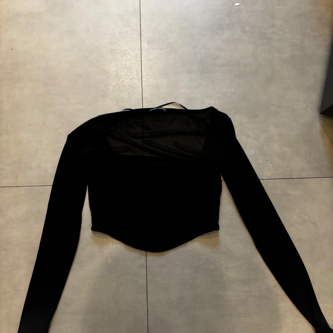 Svart mesh korsett-topp