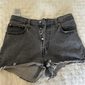 Grå jeansshorts med rå kant - Super snygga gråa shorts från Levis😍