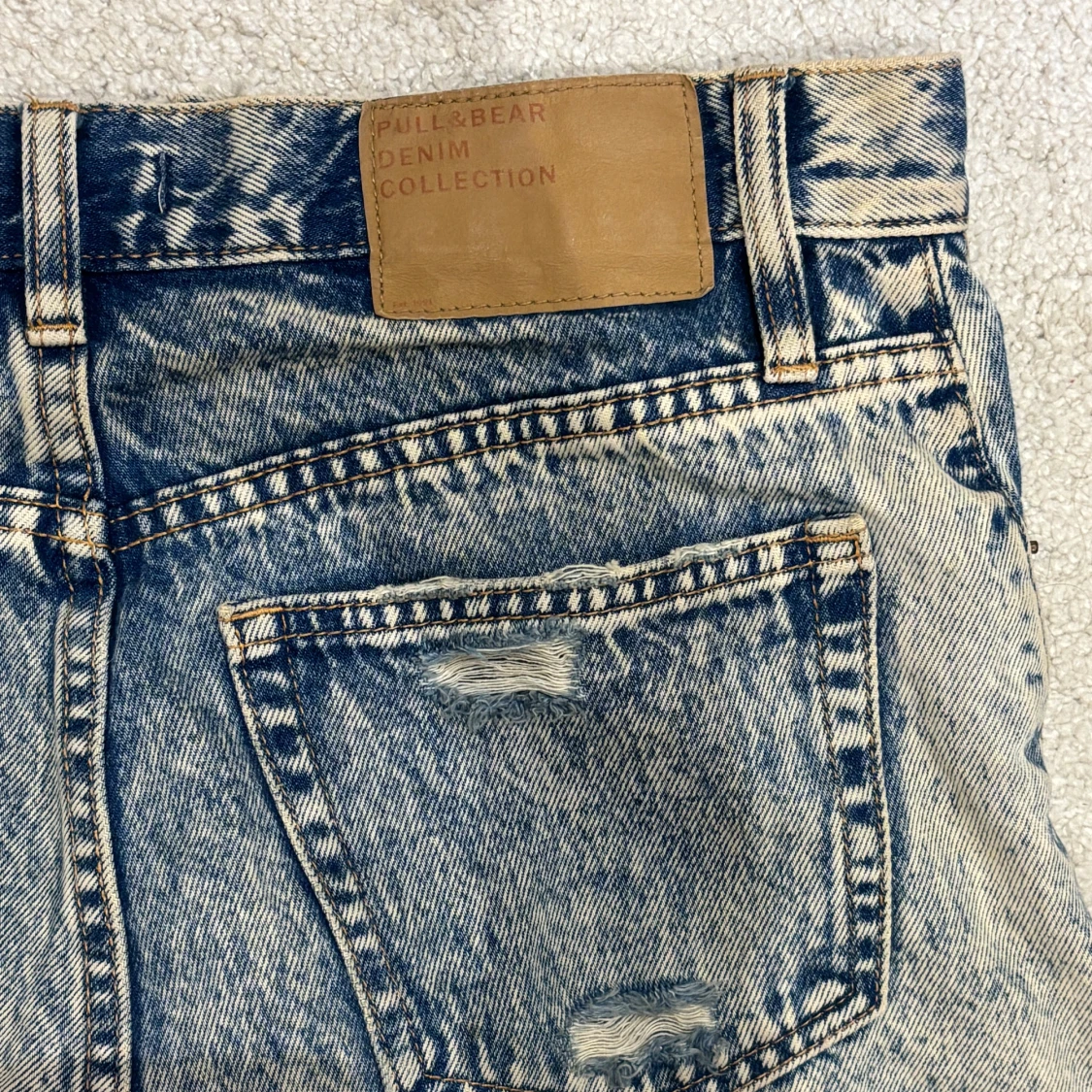 Blå jeansshorts Pull&Bear, fransig kant - 3