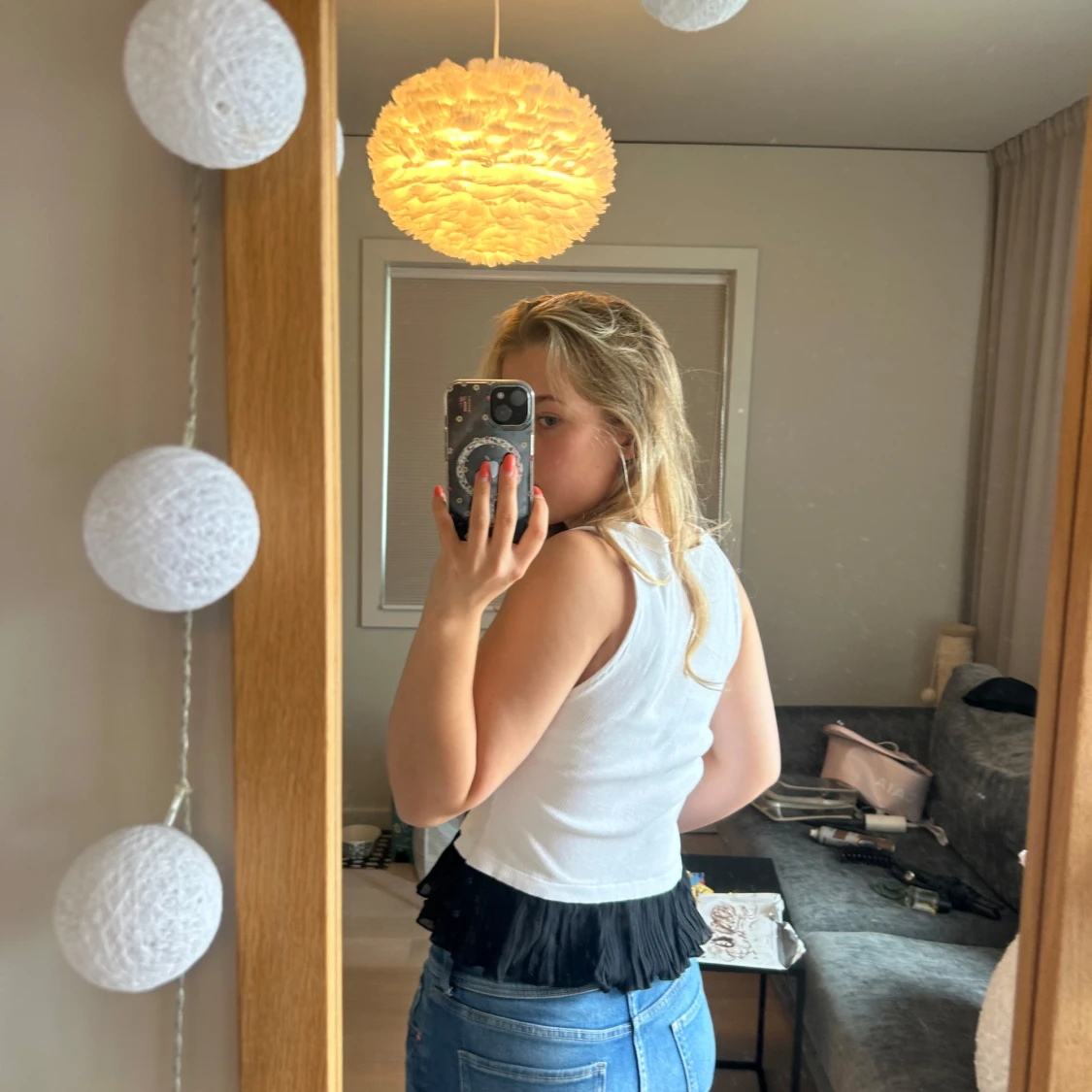 Vit och svart linnetopp från Zara - 1