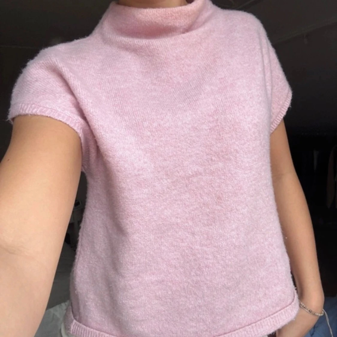 Ljusrosa stickad tröja - 2