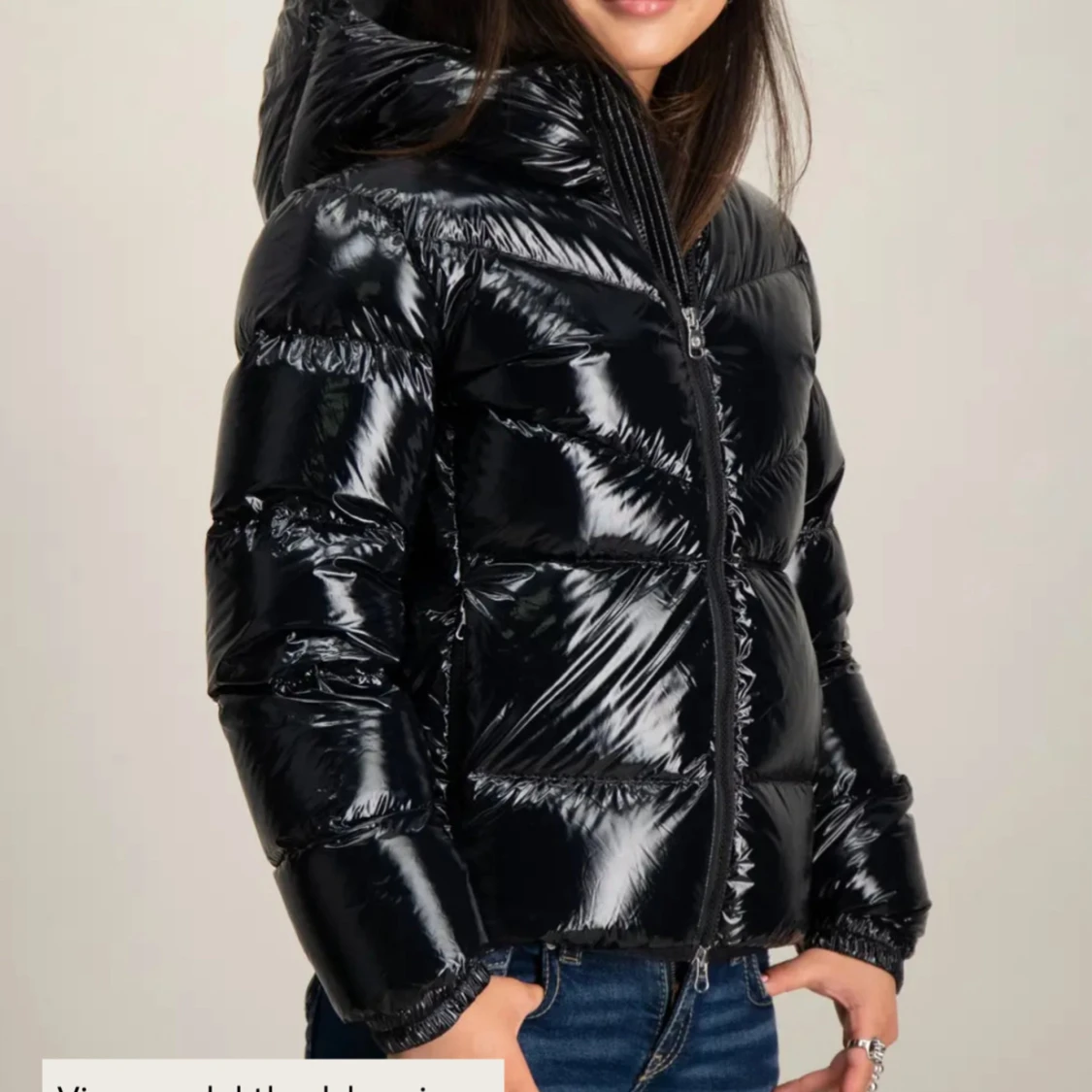 Svart glansig dunjacka från Colmar - 1