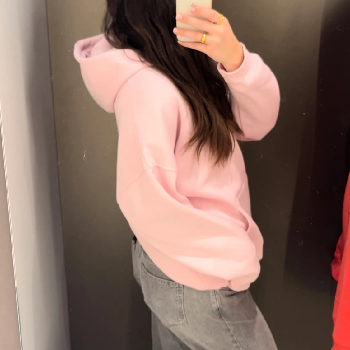 Ljusrosa hoodie  - 1