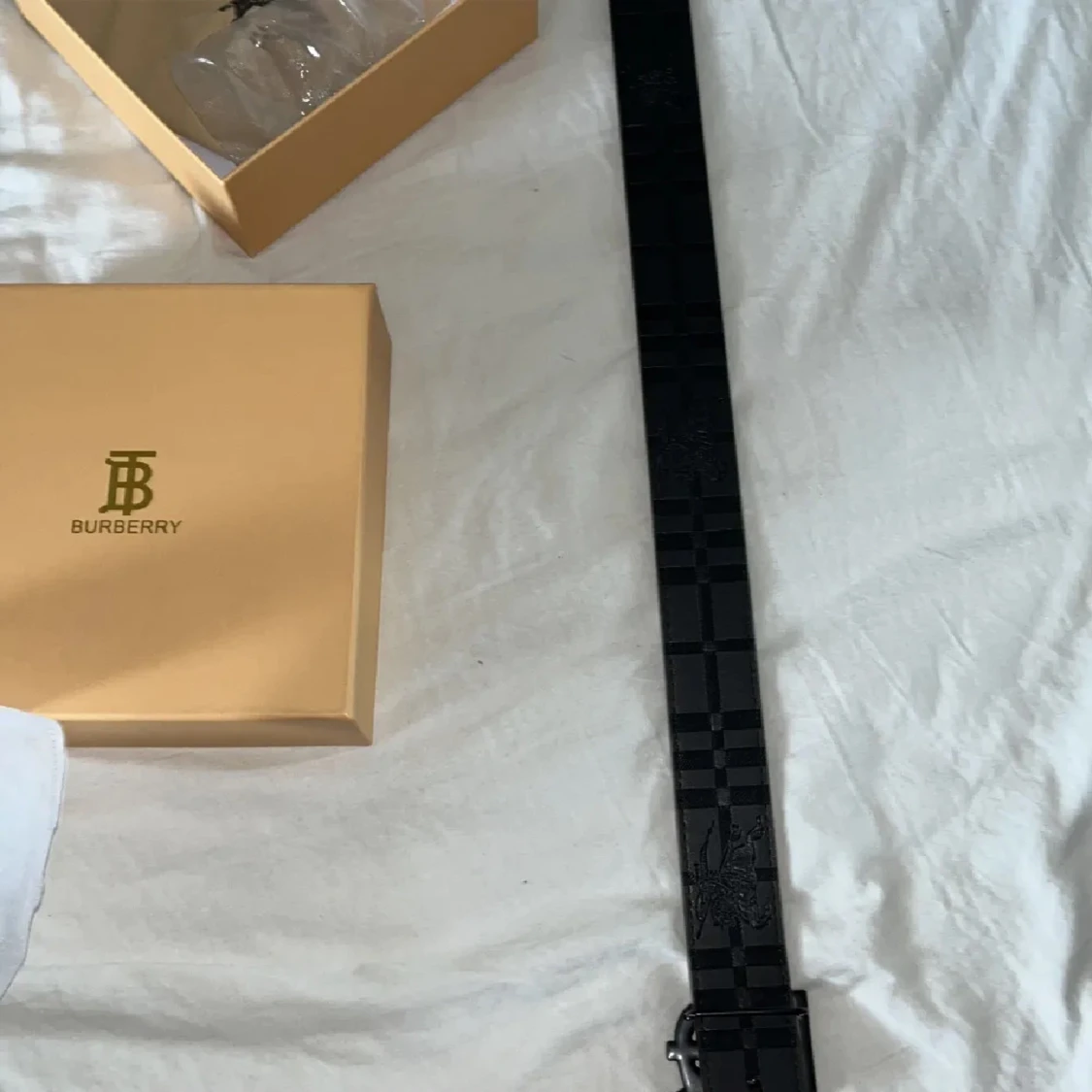 Burberry vändbart skärp med monogram - 1