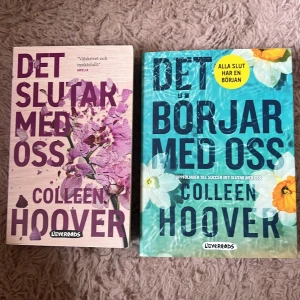 Det slutar med oss & Det börjar med oss colleen hoover - Två populära romaner av Colleen Hoover! Båda böckerna har blivit virala på BookTok och är riktiga favoriter bland unga vuxna. Böckerna är i super bra skick! Båda på svenska!