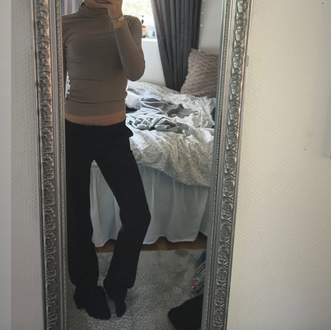 Beige polotröja med lång ärm🤎