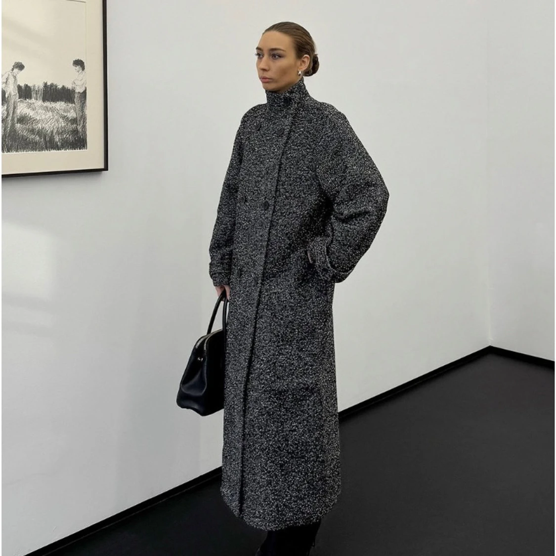 Grå lång kappa från NA-KD - 1