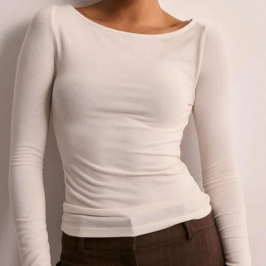 Vit långärmad topp