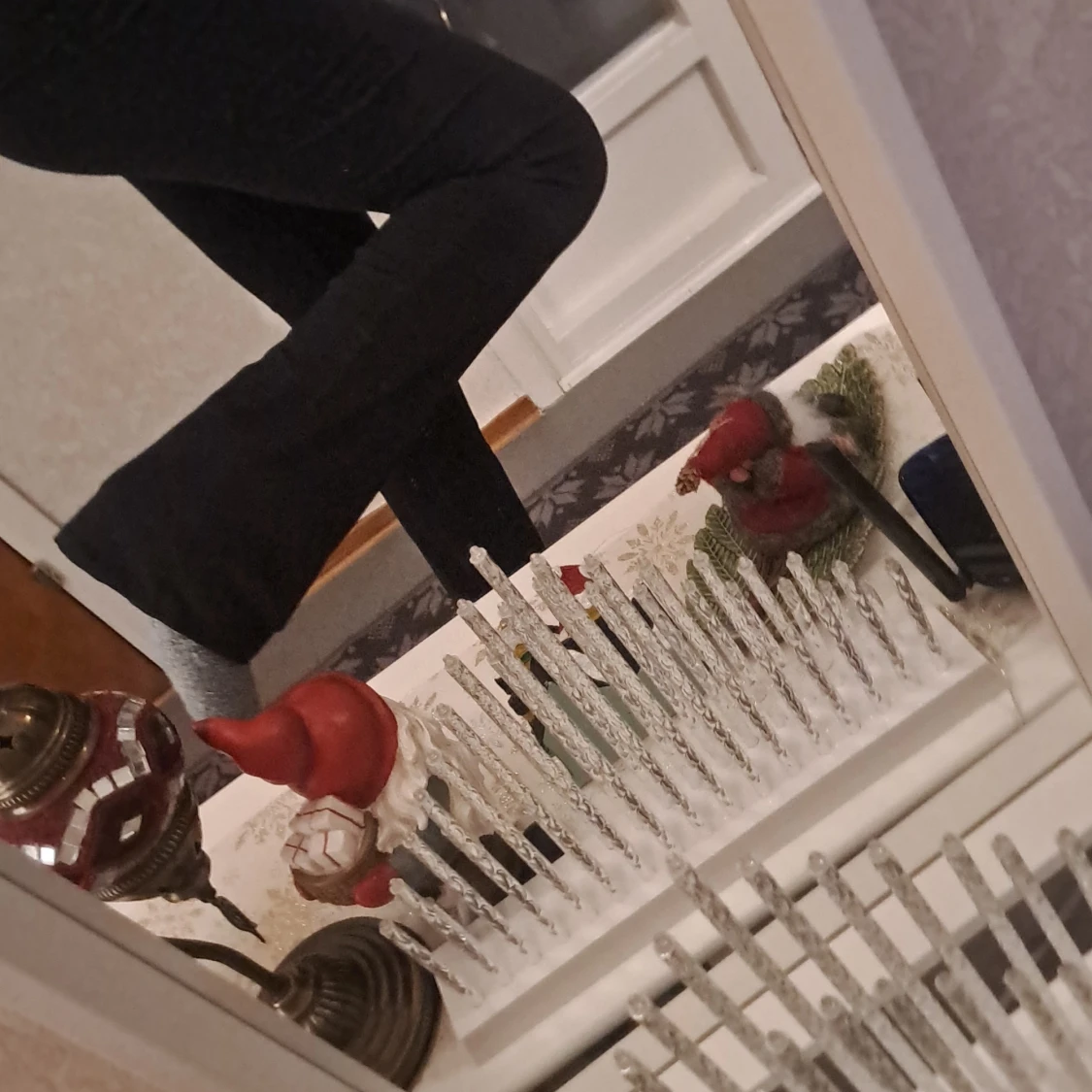 Mörkblå bootcut byxor - 3