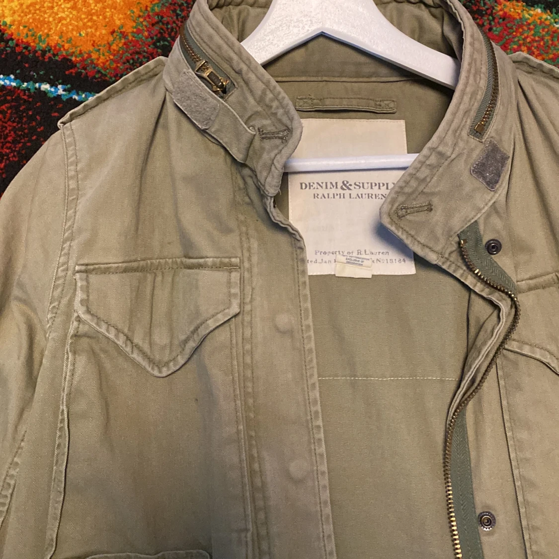 Unik vintage Feildjacket från Ralph Lauren med USA-flagga perfekt skick  - 2