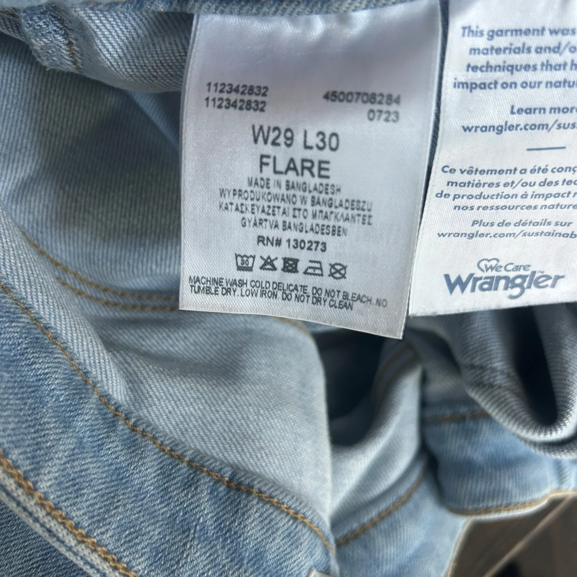 Wrangler ljusblå flare jeans W29 L30 - 1