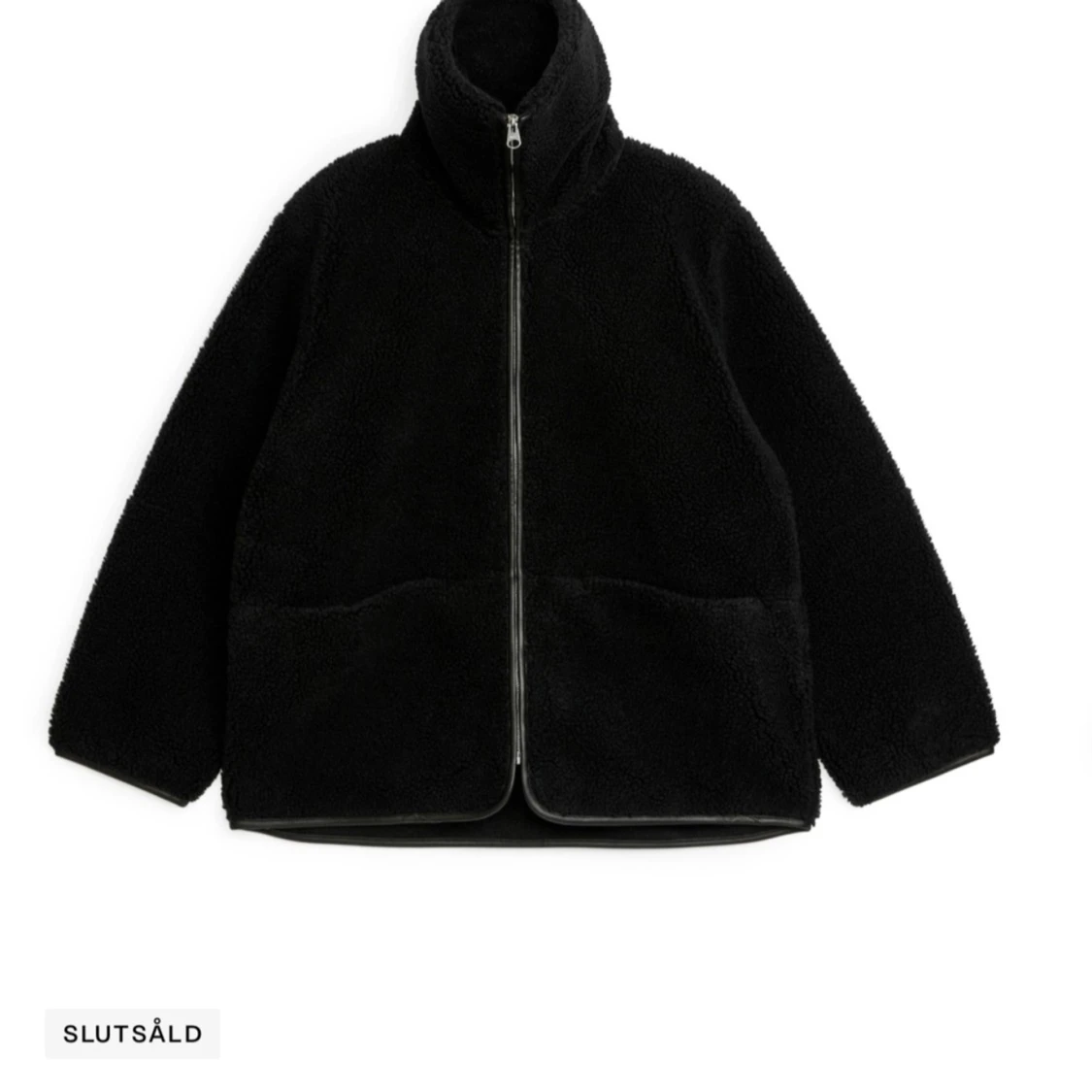 Svart teddyjacka med dragkedja från arket - 3