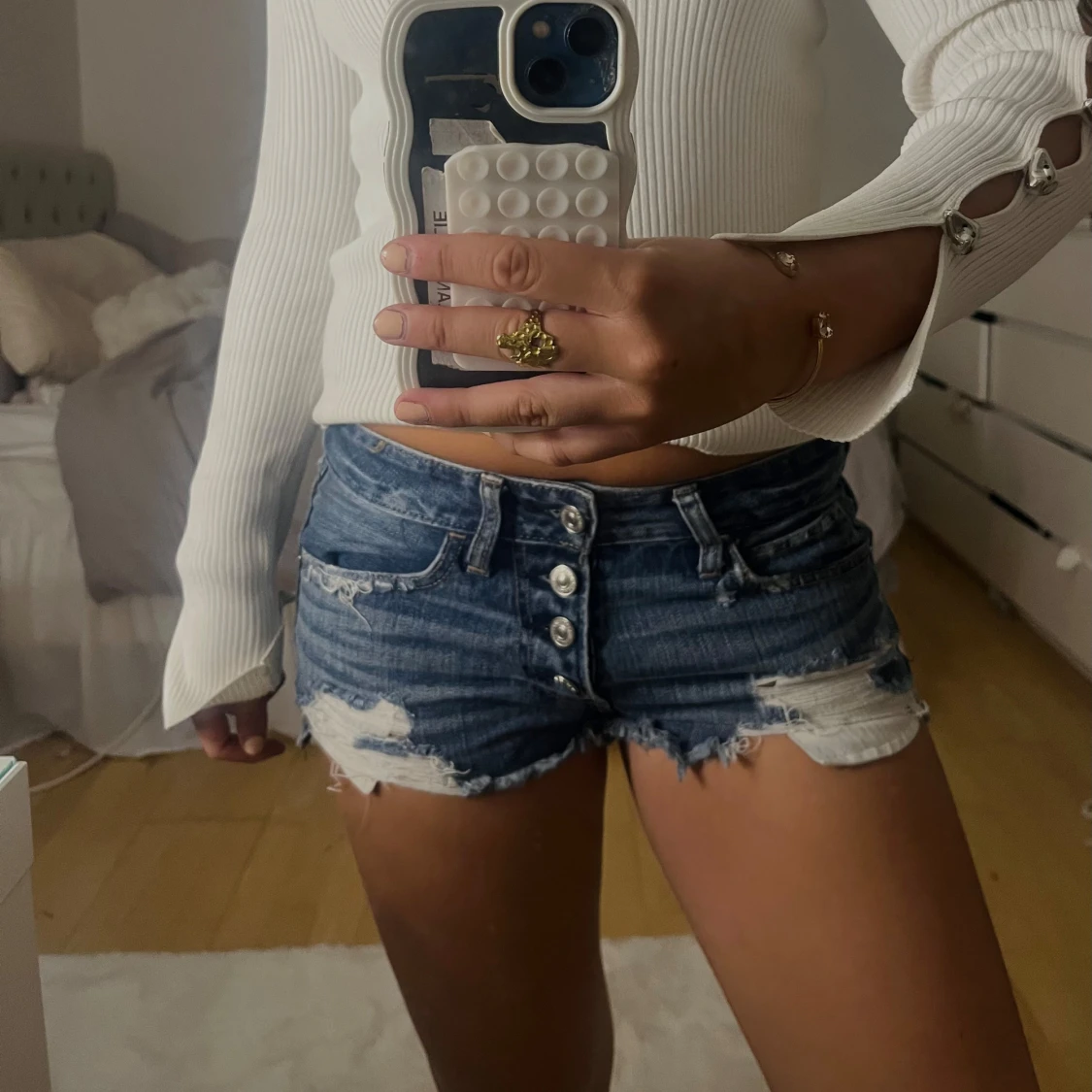 Lågmidjade jeansshorts Abercrombie & Fitch