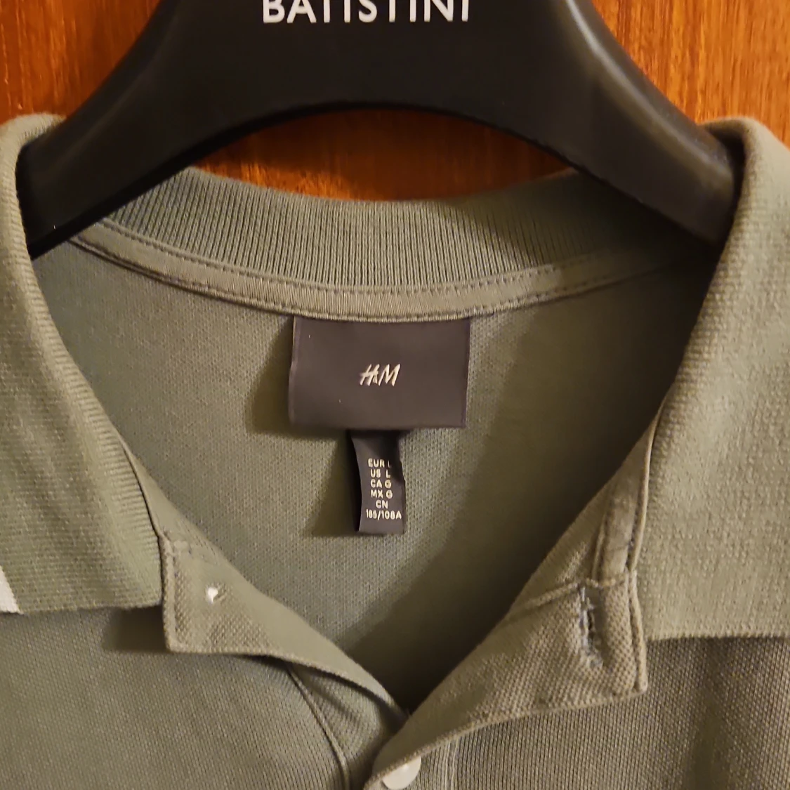 Grön pikétröja från H&M, strl L - 1