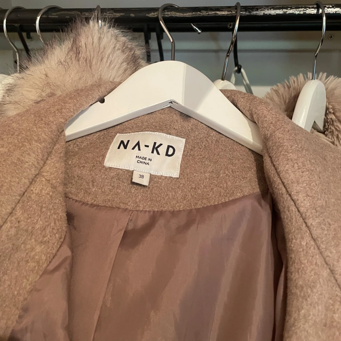 Beige ulljacka från NA-KD, stl 38 - 3