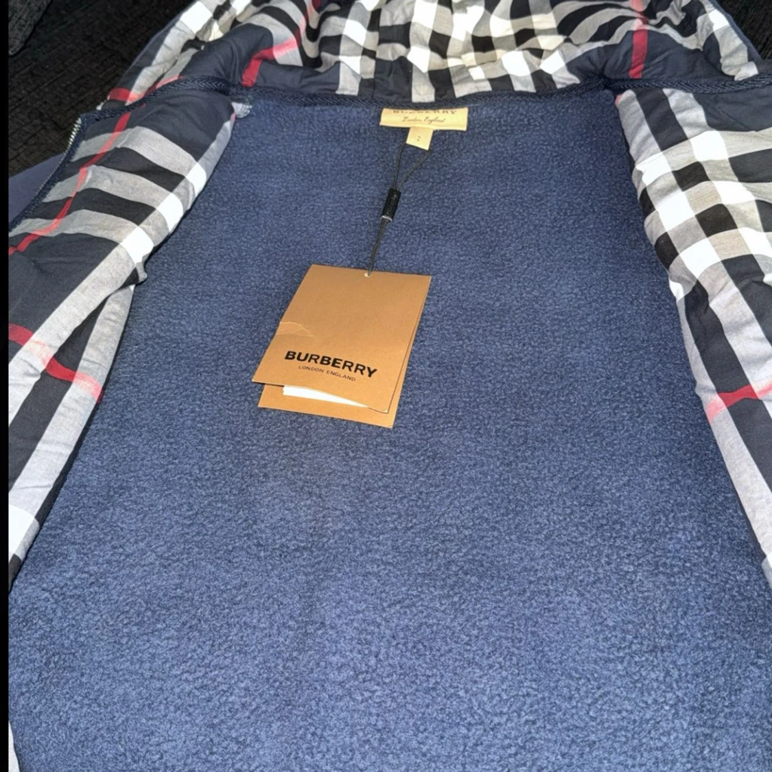 Blå hoodie från Burberry med dragkedja - 3