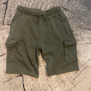Gröna cargo shorts från Ellos , 170 - Snygga gröna cargo shorts från Ellos med praktiska sidofickor och bekväm snörning i midjan. Modellen har loose passform och är gjorda i mjuk bomull, perfekta för chill dagar. Färgen är mörkgrön och de har en klassisk, enkel stil.