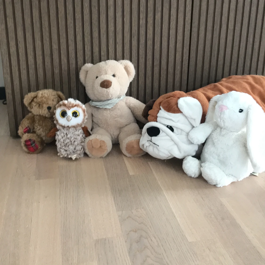 Brun nallebjörn med rutiga detaljer