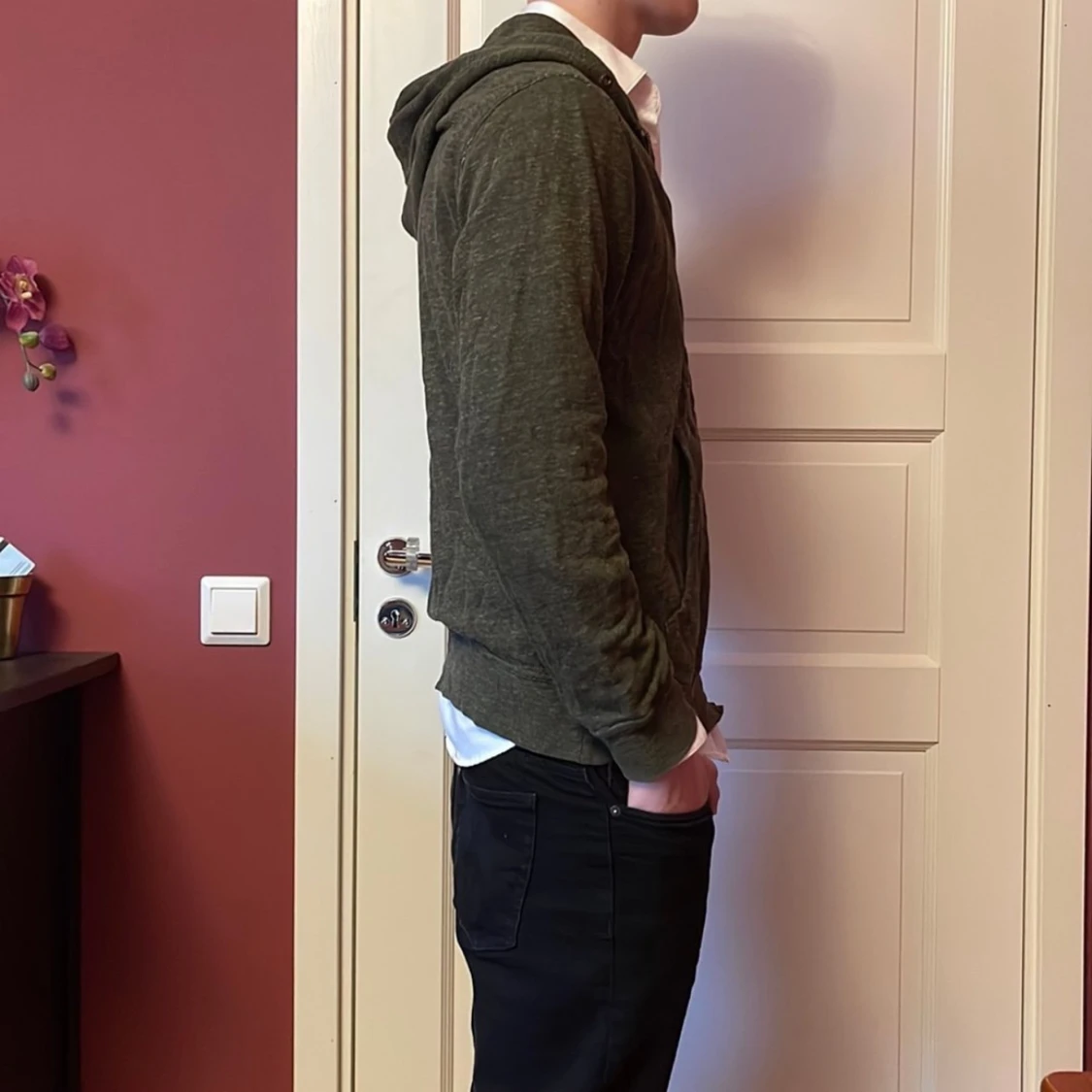 Grön hoodie med dragkedja - 1