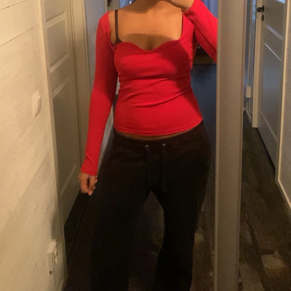 Röd långärmad topp - 1