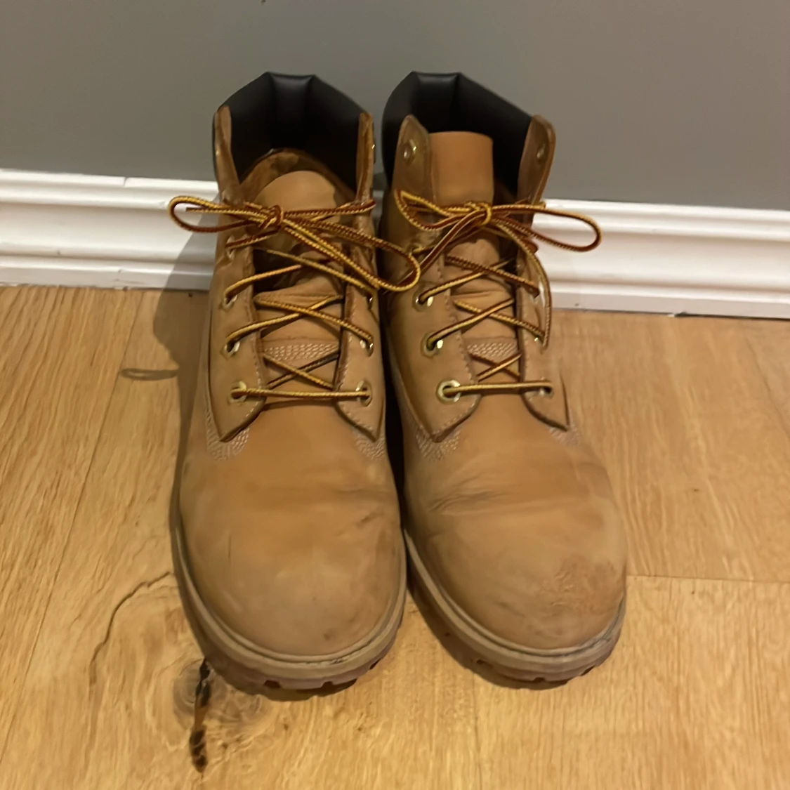 Timberland boots i beige skinn