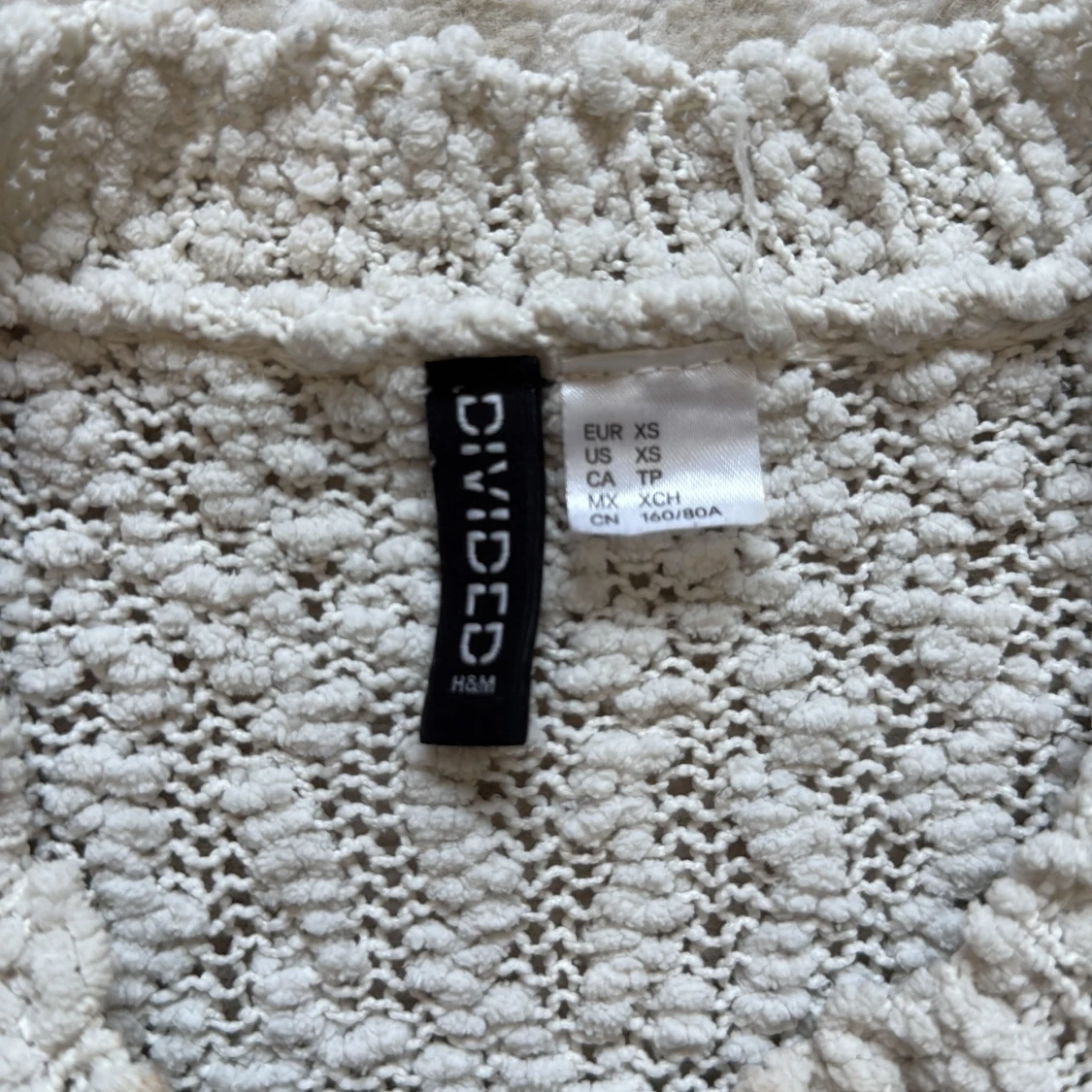Vit stickad tröja från H&M Divided XS - 2