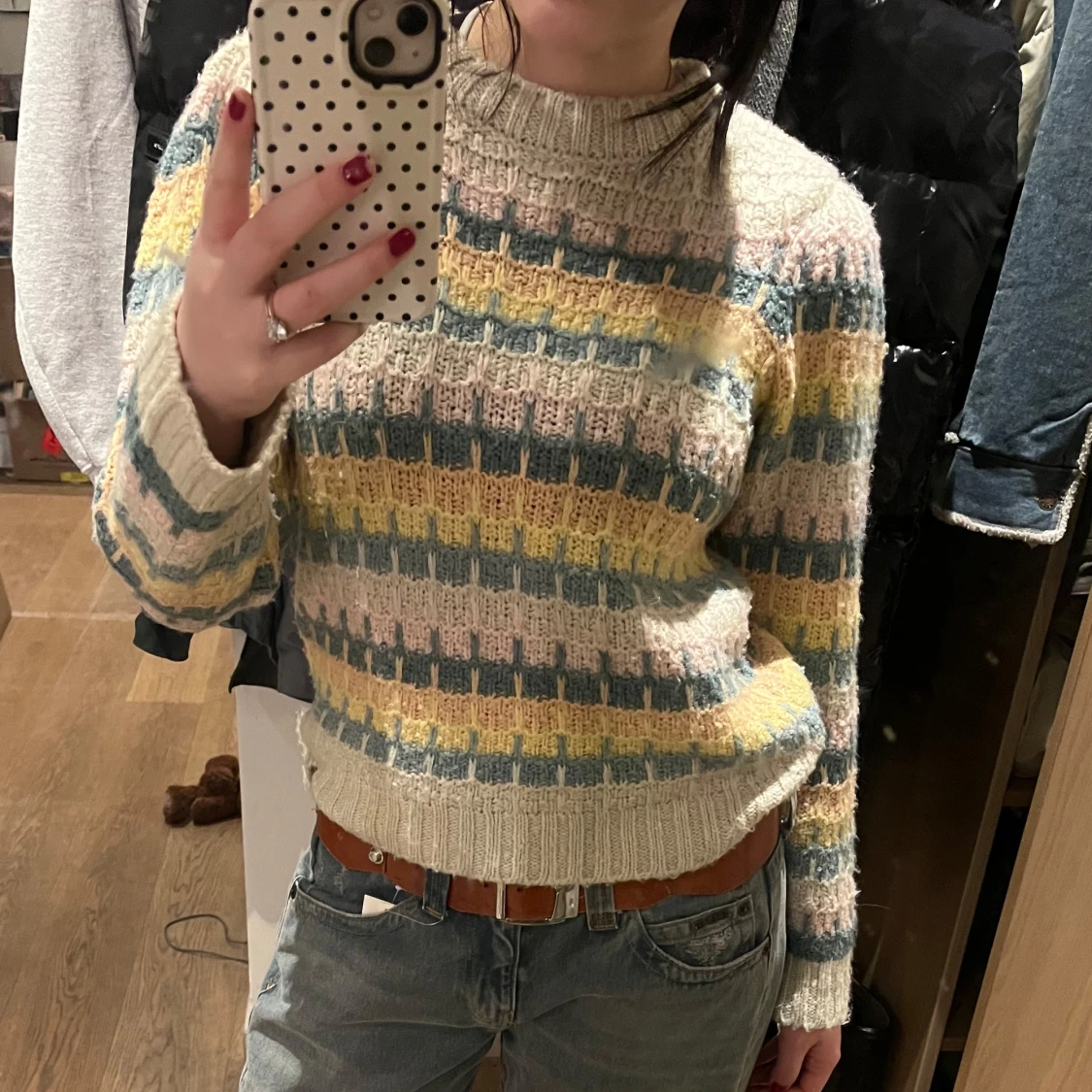 Flerfärgad stickad tröja - 3