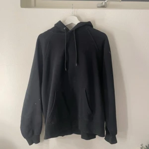 Svart hoodie - Säljer en klassisk svart hoodie men några enstaka fläckar på som bör gå bort i tvätt. Ska flytta snart så vill gärna bli av med allt så fort som möjligt (pris kan diskuteras)💕