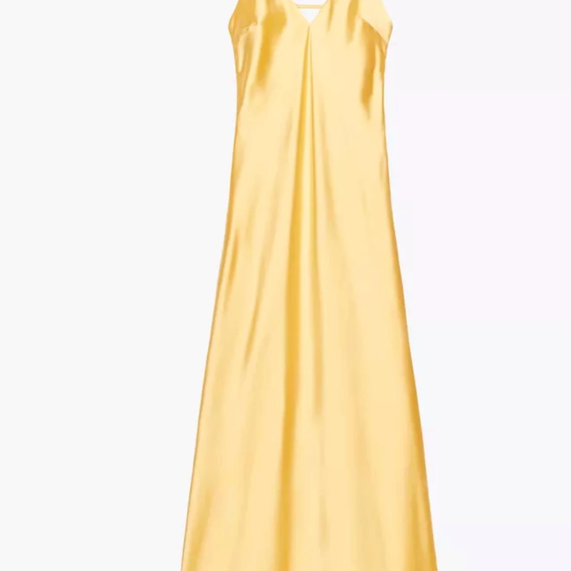 Gul långklänning i satin - 3