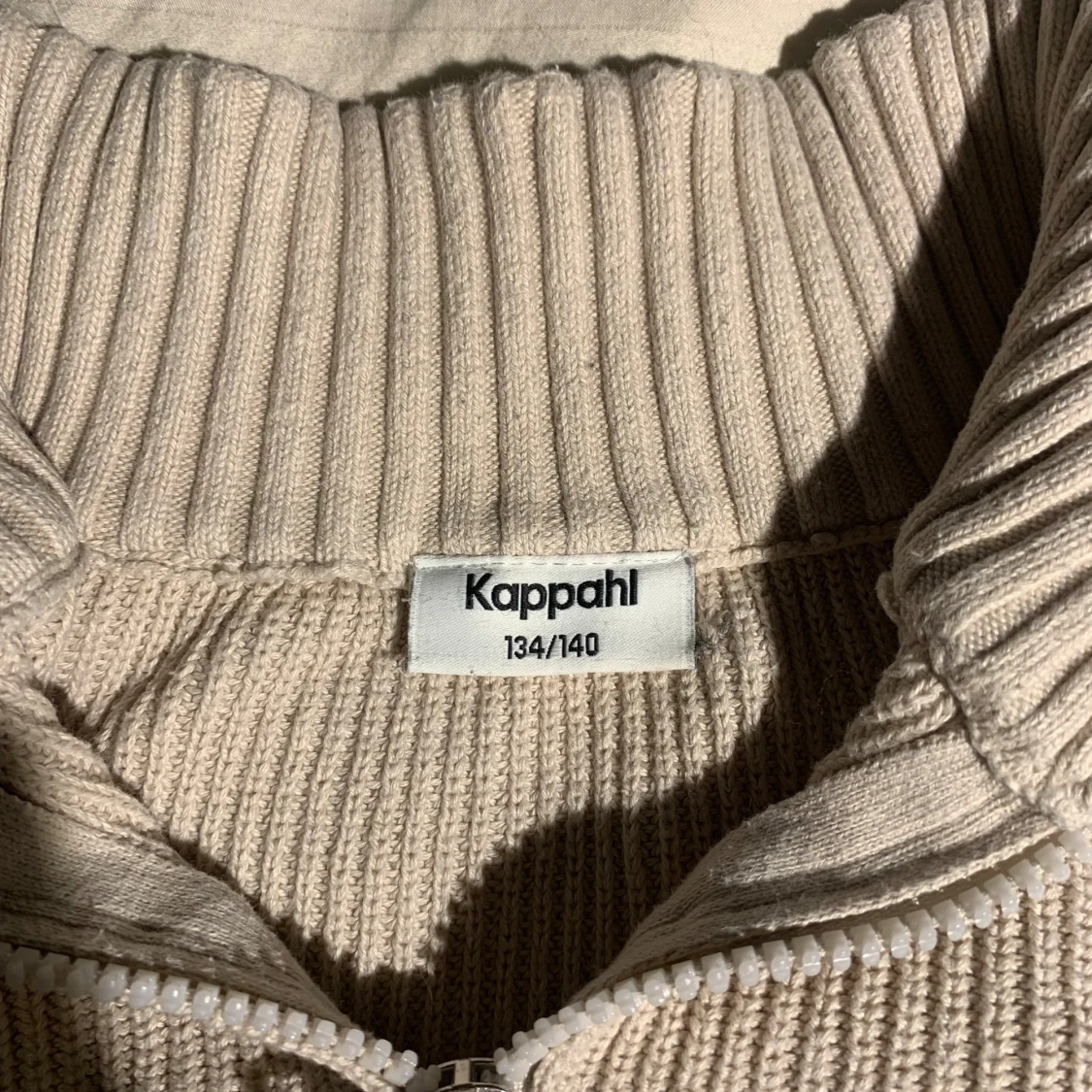 Beige stickad half zip tröja Kappahl - 3