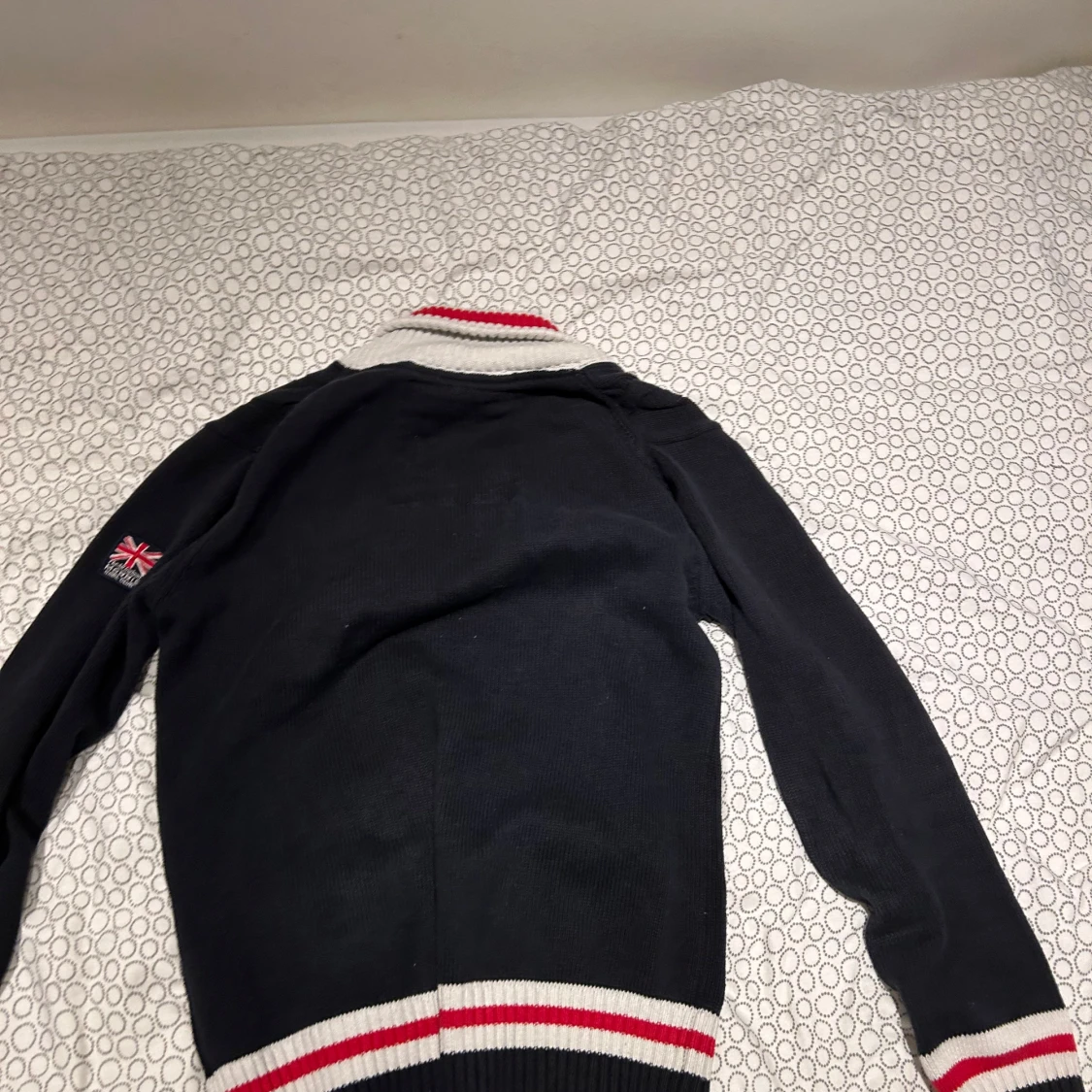 Morris kabelstickad tröja med krage - 2