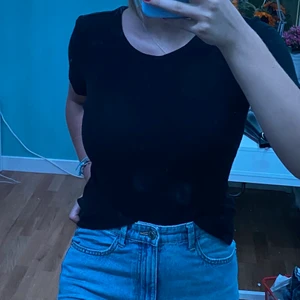 Svart T-shirt  - Svart ribbad T-shirt ifrån Bikbok. Superfin med lite längre ärmar. Säljer då jag knappt använder den 🖤 