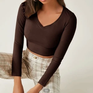 Brun topp - Fin långärmad från shein, använd en gång🌸