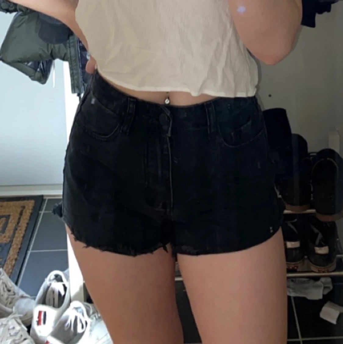 Svarta jeansshorts