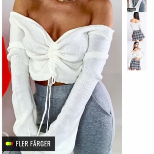 Stickad tröja med dragsko - Helt oanvänd tröja från madlady! Storlek xs. Det går att justera med dragsko detaljen hur croppad/ inte den ska vara. Nypriset är 329kr 🤍