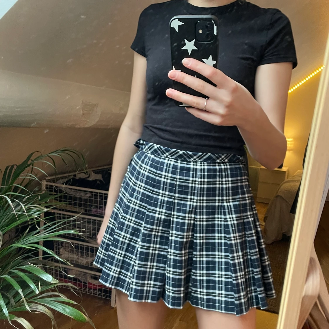 Rutig plisserad kjol