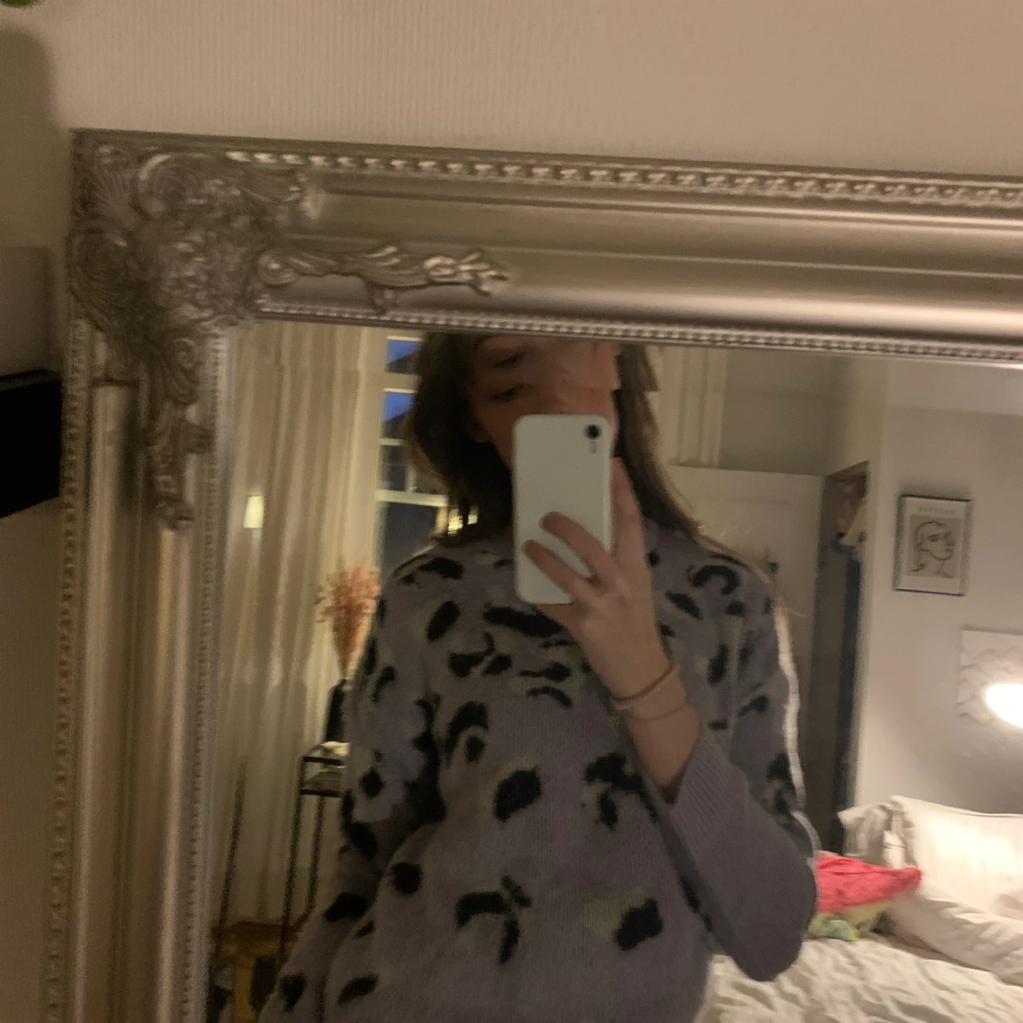 Stickad tröja - mönstrad - 90