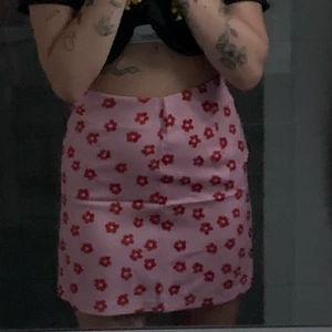 Rosa kjol med röda blommor - Säljer min så fina o sköna kjol från Cider :) Den är ljusrosa med röda blommor💞 