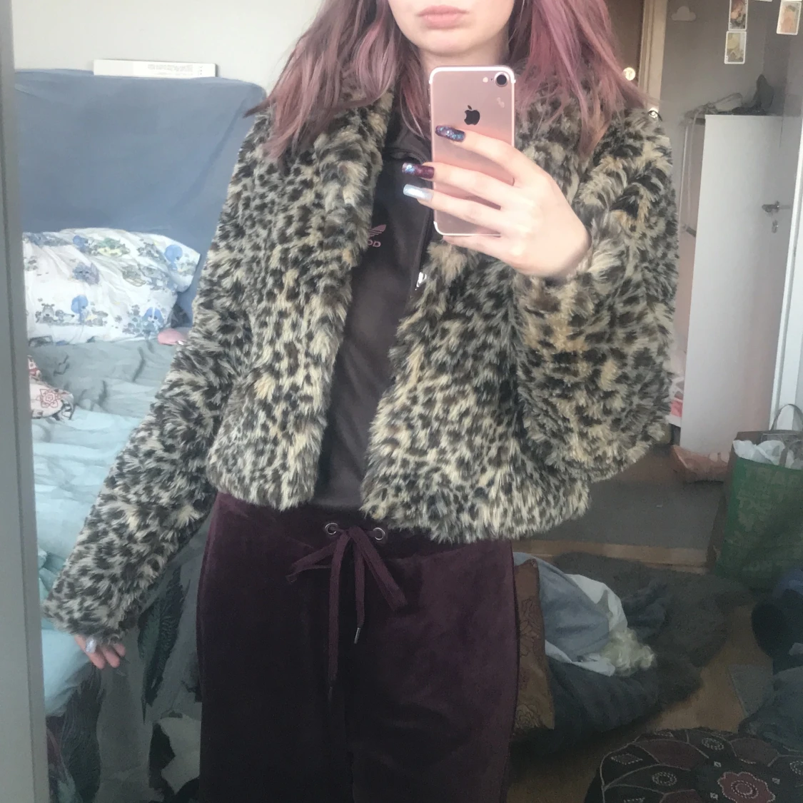 leopardpälsjacka - 90