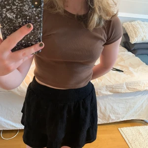 Brun t-shirt Brandy - En helt ny superfin t-shirt (endast provad för bild) från Brandy Melville. Prislappen kvar. Storlek one size (jag har normalt 34-38 så passar en motsvarande S). Verkar inte säljas på deras hemsida längre, pris kan ev diskuteras. Säljer då jag har två.