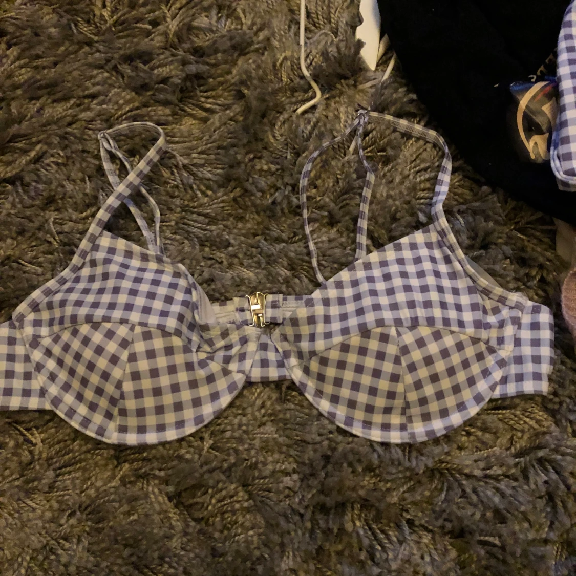 helt ny blåa vit rutig bikini  - 90