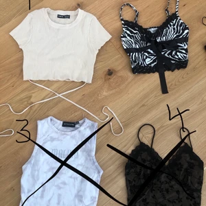 TOPP BUNDLE  - säljer 6 olika toppar för 45 ink frakt per styck, eller alla för 150 ink frakt 💕topparna kommer inifrån Shein, plt, och bohoo