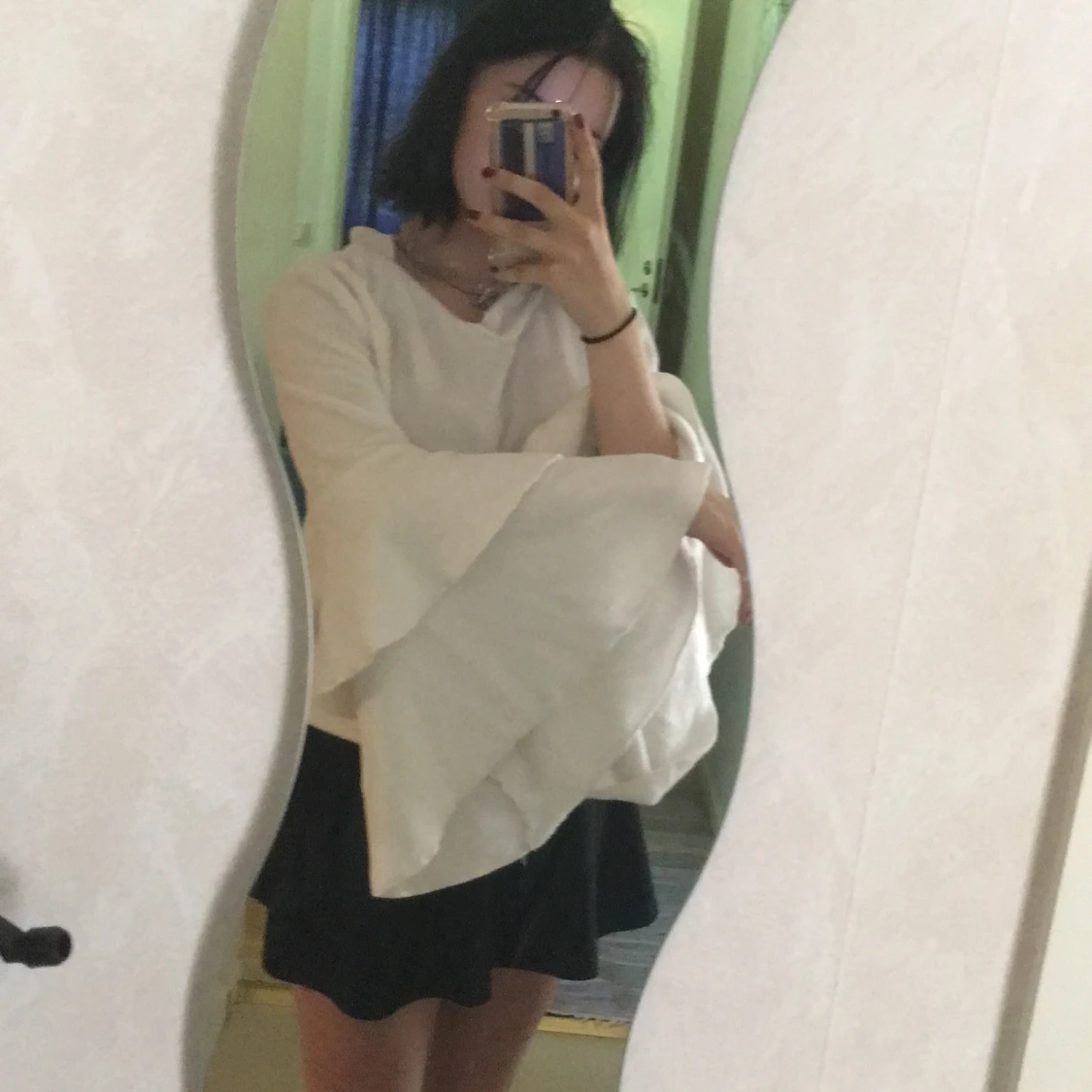 Vit fluffig tröja - 90