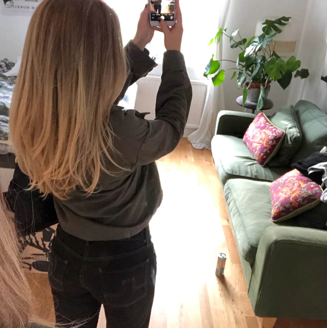 Grön jeansjacka  - 90