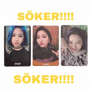 Photocards - SÖKER någon av dessa Ryujin photocard (helst den längst till höger😩😩). Antingen så kan jag betala men det funkar också att byta mot någon av photocardsen i bild 2.