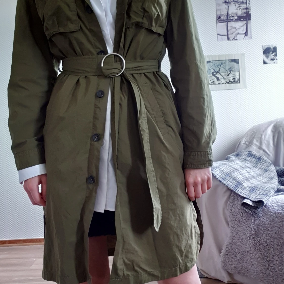 Grön Kappa med skärp  - 91