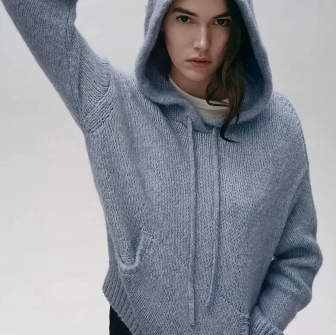 Stickad hoodie zara - 91