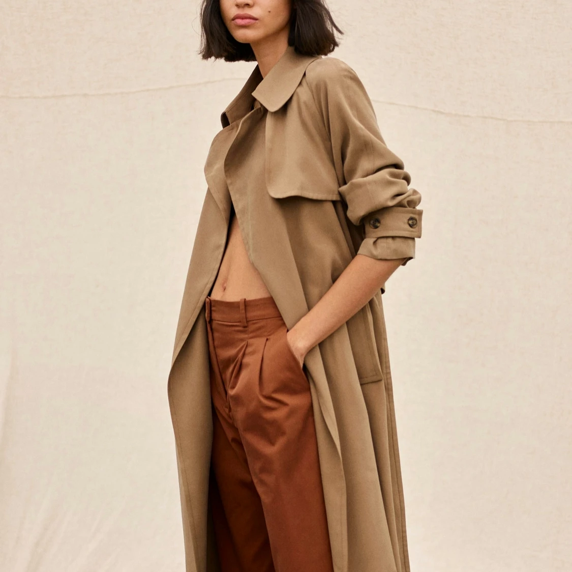 Beige trenchcoat