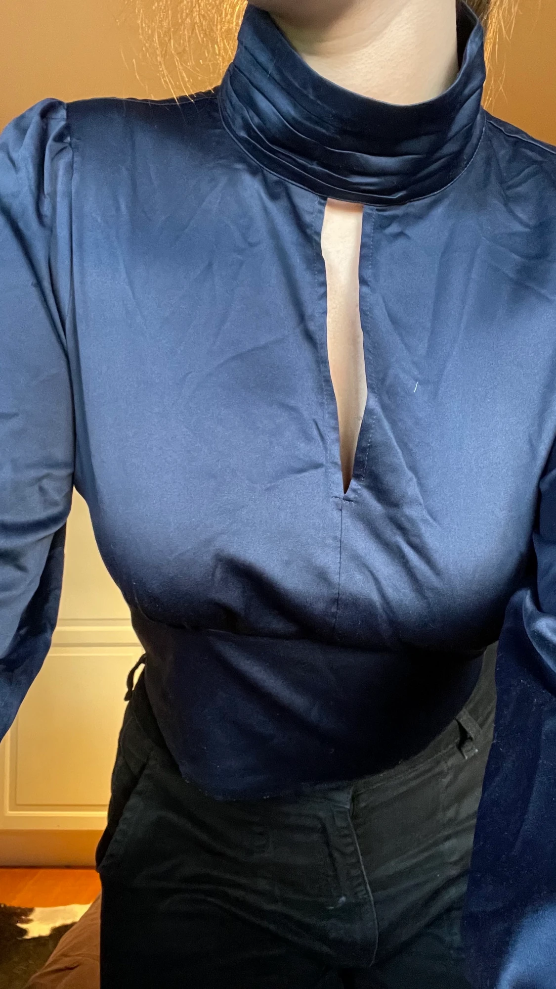 Blå sammetsblus - 90