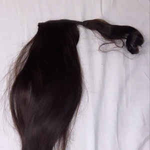 Ponytail - Äkta hår, som ny, färg: mörkbrun, 50cm långt
